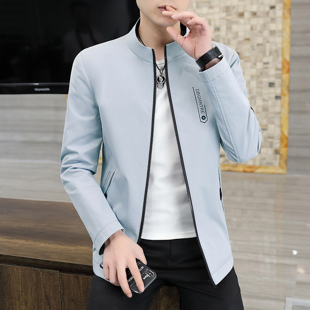 Men's Trendy Spring and Autumn Jacket 2025 New Fashion Versatile Stand-Up Collar Casual Jacket Cool Men's Top
