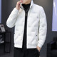 Winter new fashion down jacket men's short stand-up collar embossed warm white duck down high-end trendy casual jacket