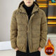 Corduroy jacket men's autumn and winter cotton thickened hooded cotton coat trendy brand handsome casual loose high-end cotton coat