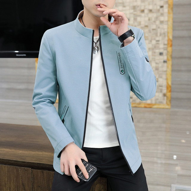 Men's Trendy Spring and Autumn Jacket 2025 New Fashion Versatile Stand-Up Collar Casual Jacket Cool Men's Top
