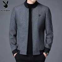 Playboy, мужское короткое шерстяное зимнее модное шерстяное пальто, черная бейсбольная куртка, в корейском стиле