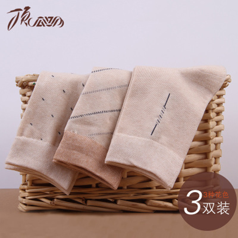 3 double-loaded toppings-panged cotton male and female lovers full pure cotton socks antibacterial and deodorant suction sweating thin and short socks top melon melon