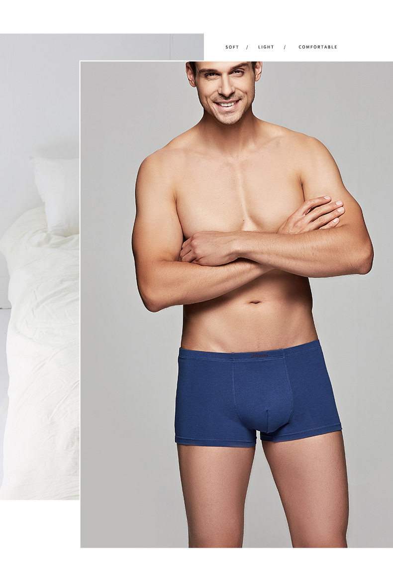 3 hộp dưa nam hàng đầu quần cotton màu rắn tóm tắt quần trẻ hàng đầu 呱呱 190 cộng với phân bón XL quần lót tập gym