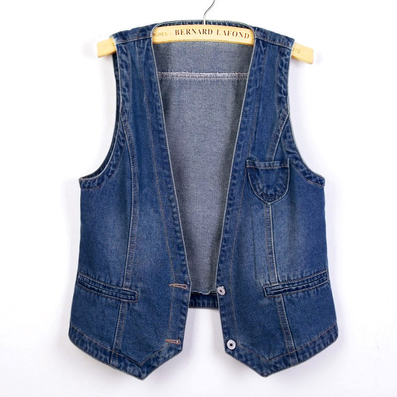 Women's Denim Vest Short Style 2026 Summer New Versatile Slim Sleeveless Jacket Vest Single-Breasted Solid Color Top