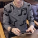 2019 mới nam cổ tròn chạm đáy áo len biểu tượng âm nhạc dòng quần áo xu hướng nam xu hướng Slim áo len nam Hàn Quốc - Áo len