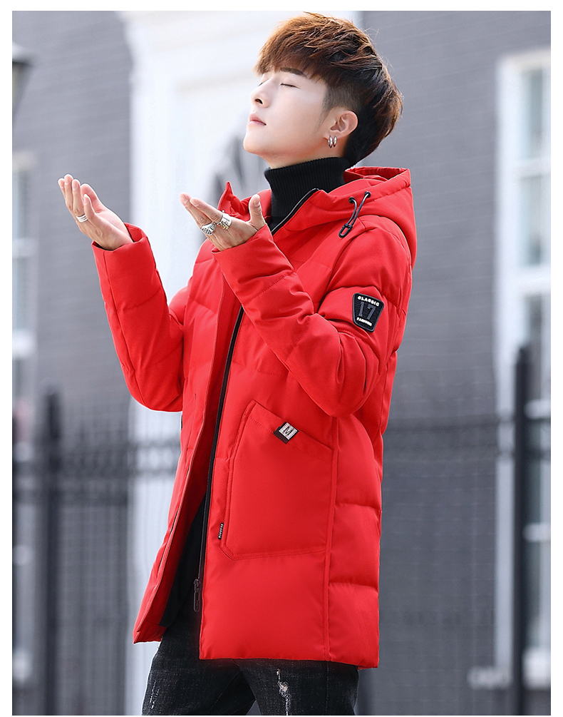 Áo khoác cotton nam 2019 mùa đông Hàn Quốc theo xu hướng của học sinh Slim trùm đầu đẹp trai mùa đông hoang dã mặc áo khoác độn bông - Bông áo khoác thể thao