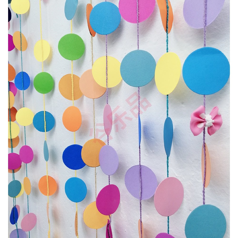 One-year-old full moon banquet room classroom decoration party holiday birthday shopping mall celebration color hanging strips