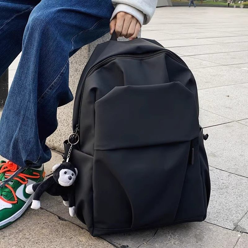 High School Student Waterproof Nylon Cloth Korean Style Backpack Large Capacity College Student School Bag Men's Casual Travel Computer Backpack