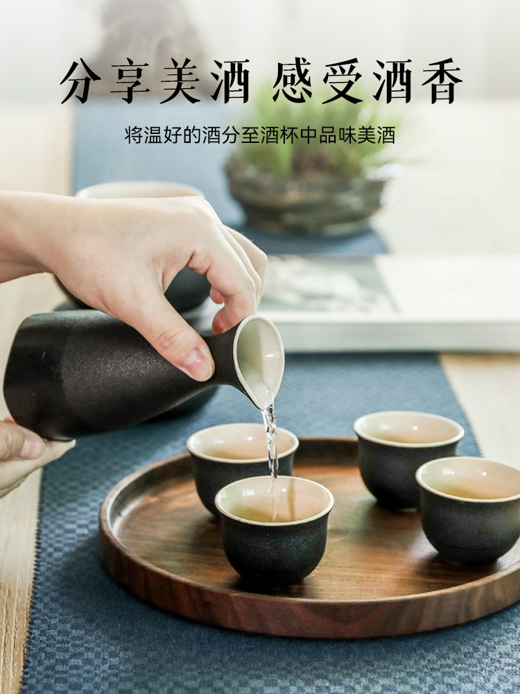 Ceramic Wine Warmer, Yellow Wine Warmer, Japanese Sake Warmer, Household Candle Wine Warmer Set, Chinese Hot Wine Kettle