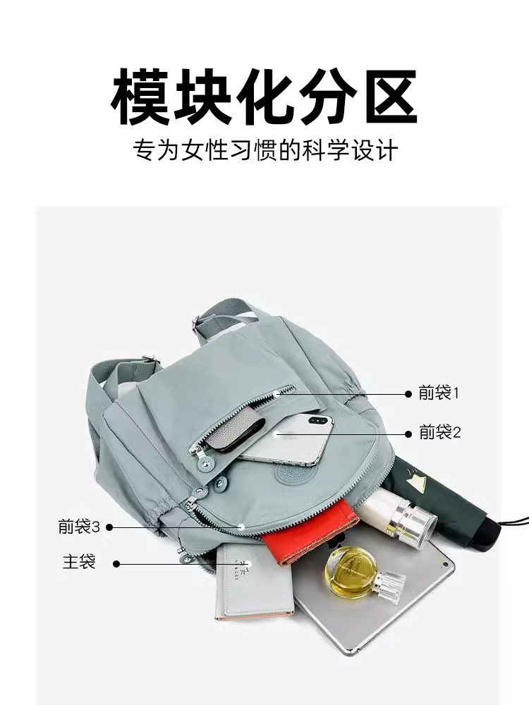 Backpack for Women 2025 New Trendy Fashion Oxford Cloth Backpack Summer Large Capacity Canvas Bag Lightweight Travel School Bag