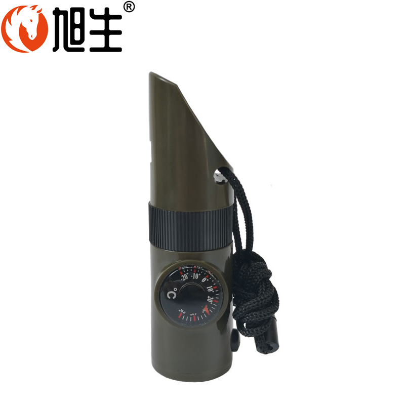 Asahi outdoor camping seven-in-one multi-functional whistle survival life-saving whistle LED flashlight thermometer compass
