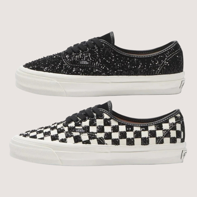 Vans Premium Authentic 44 Niche Design Sequin Checkerboard Fashion Casual Shoes Sneakers Vans Premium Authentic 44 Niche Design Sequin Checkerboard Fashion Casual Shoes Sneakers