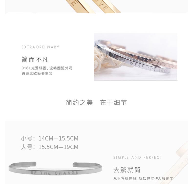 Vòng đeo tay bằng vàng hồng 18K nam và nữ Hàn Quốc mở vòng tay bạn gái đơn giản cá tính châu Âu và Mỹ vòng dâu tằm cho bé