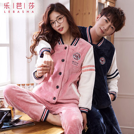 情侣睡衣秋冬款睡衣女冬珊瑚绒2018新款冬季
