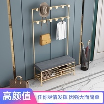 Customized Nordic shoe-changing stool with soft cushions dressing stool floor-standing clothes hanger integrated home doorway multi-function