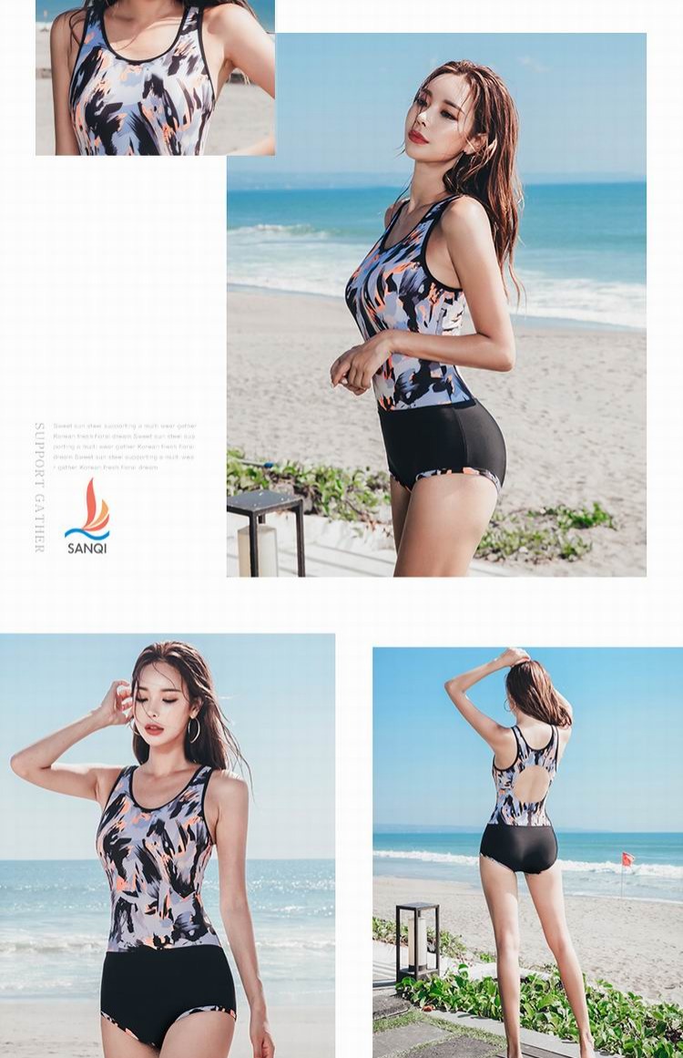 Đồ bơi nữ 2018 mới chuyên nghiệp đồ bơi thể thao có kích thước lớn hình tam giác liền kề được che kín bụng áo tắm suối nước nóng áo bơi liền thân dài tay