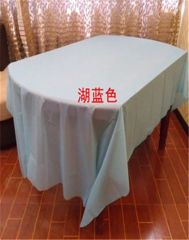 Màu rắn bên bàn dùng một lần khăn trải bàn bằng nhựa hình chữ nhật khăn trải bàn dày không thấm nước bàn vải túi hoang dã - Các món ăn dùng một lần