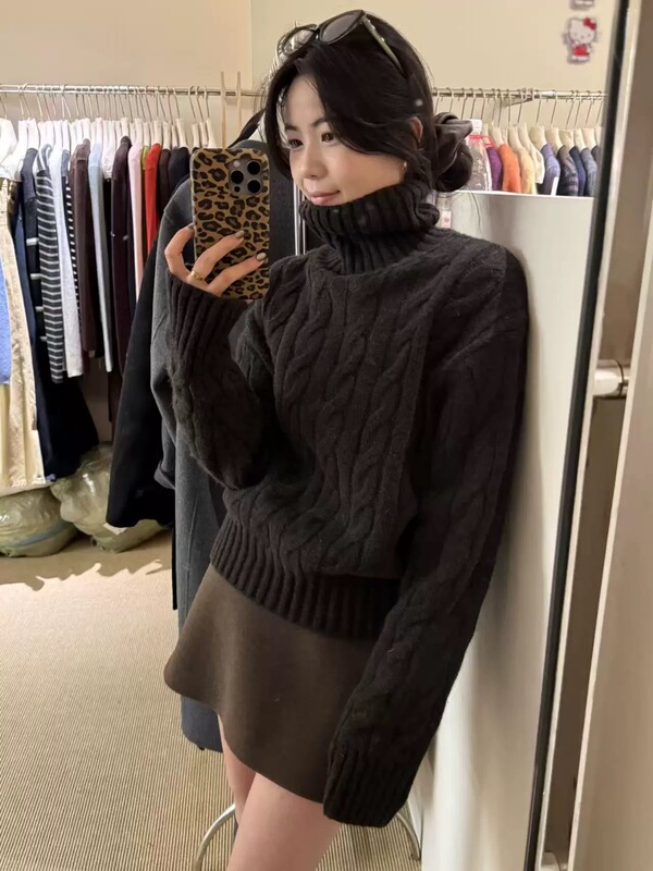 All-Wool Turtleneck Sweater for Women, 2025 Winter Hot-Selling, Loose-Fitting, Versatile, Warm Knit Top