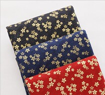 Imported Japanese style pure cotton and linen bronzing fabric 1112 petals golden cherry width 110 * 90cm