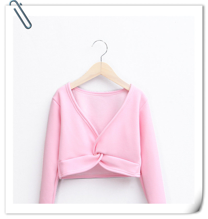 Children's autumn and winter plus velvet thickened dance jacket girls dance shawl children's ballet dance performance clothing practice clothes