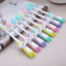 Three-layer 3-12 years old childrens special cartoon non-slip handle fine soft hair toothbrush 6 pcs