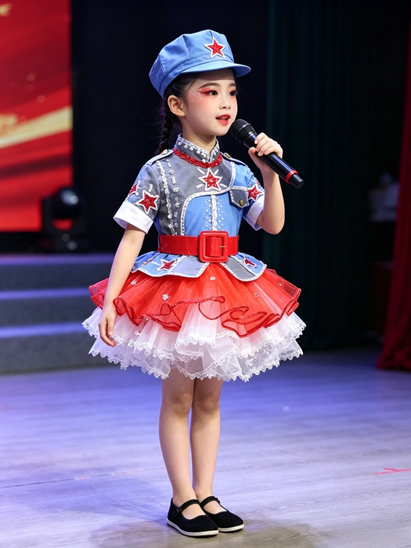 Happy Sunshine Song Solo Performance Costume Boys' Military Uniform Little Red Army of Jinggang Mountain the Long March Will Always Be on the Road Happy Sunshine Song Solo Performance Costume Boys' Military Uniform Little Red Army of Jinggang Mountain the Long March Will Always Be on the Road