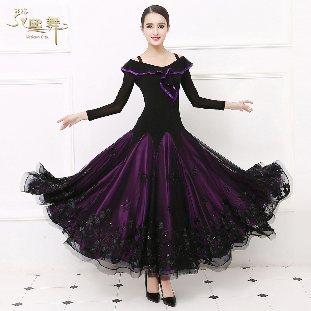 Dancing new dance costume big pendulum skirt national standard modern dance ballroom dance competition skirt dress LYQ16032