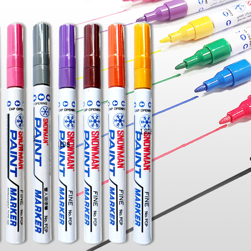 Snowman paint pen snowmanFCP FWP low halogen anti-alcohol does not fade industrial metal glass marker black - Taobao