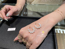 Japan direct mail cocoshnik 10K seven fresh water pearl arc earrings Aero