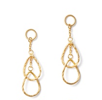 Japanese Direct sent agete arcato 10K double ring earrings can be matched with earrings