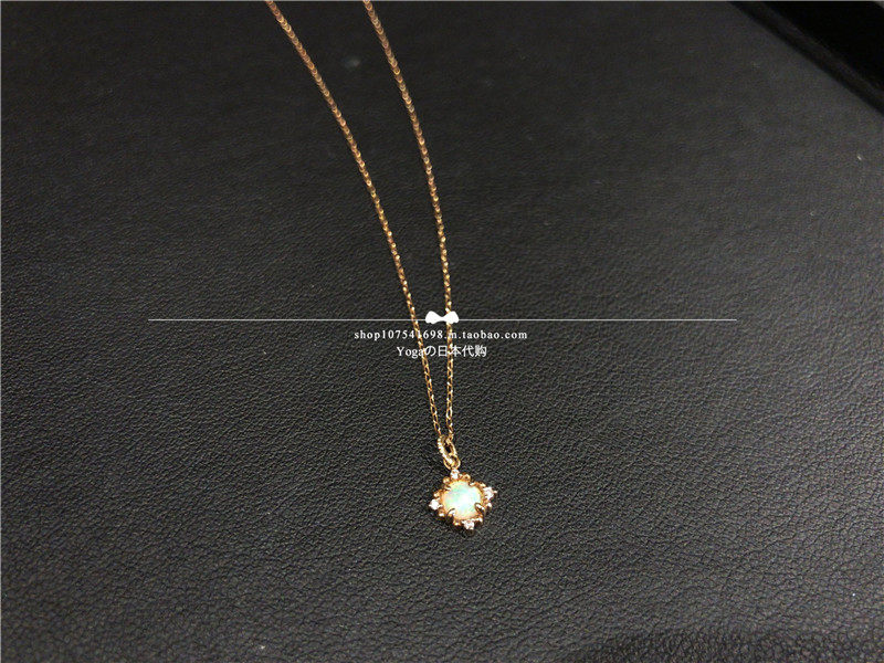 Japan direct mail Ginza Rim 18K Ginza protein stone diamond necklace