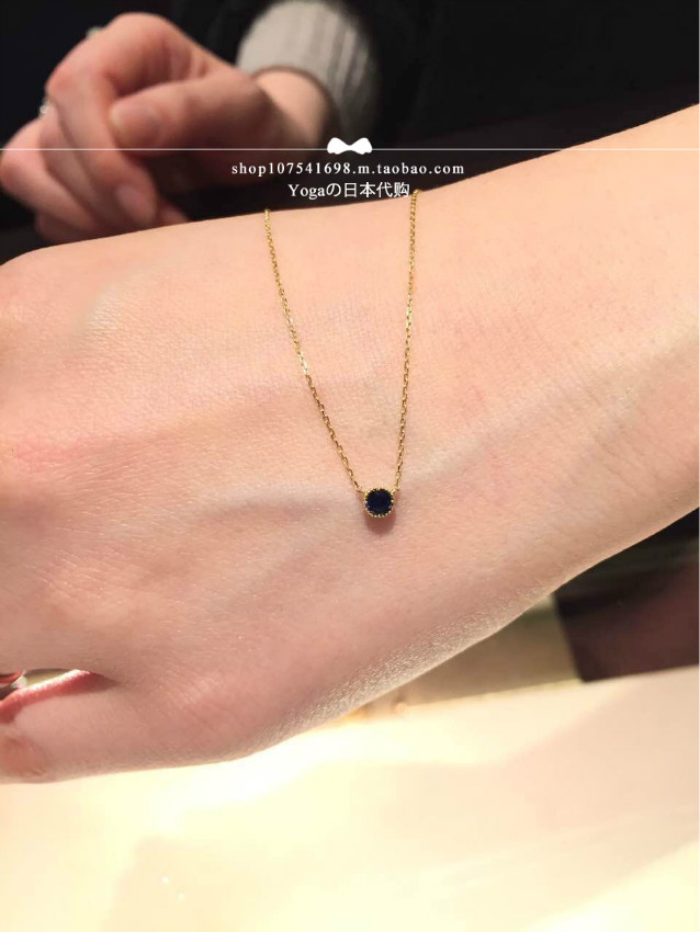 Japanese direct mail Ginza Rim 18K single sapphire necklace