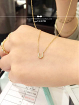 Japan direct mail agete 18k gold exquisite horseshoe shape diamond necklace