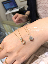  Japan direct delivery festaria 18k shining future wishing diamond round overlapping necklace