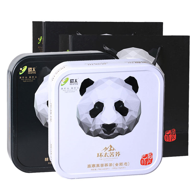 Ring Too Bitter Buckwheat Tea 180g * 2 Whole Embryo Ultramodern Black Bitter Buckwheat Tea Gift Box Dress Large Cool Mountain Bitter Buckwheat Tea Sichuan Special