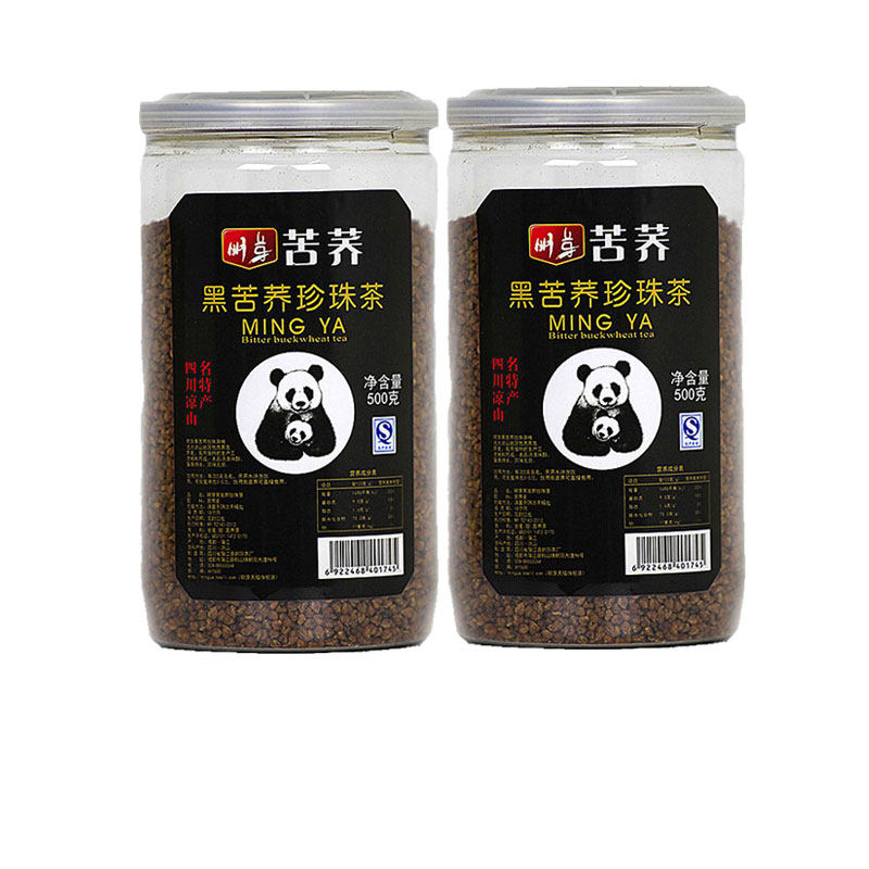 Minha Bitter Buckwheat Tea Black Pearl Tea 500g Canned Sichuan Great Cold Mountain Black Bitter Buckwheat Large Grain Buckwheat Tea