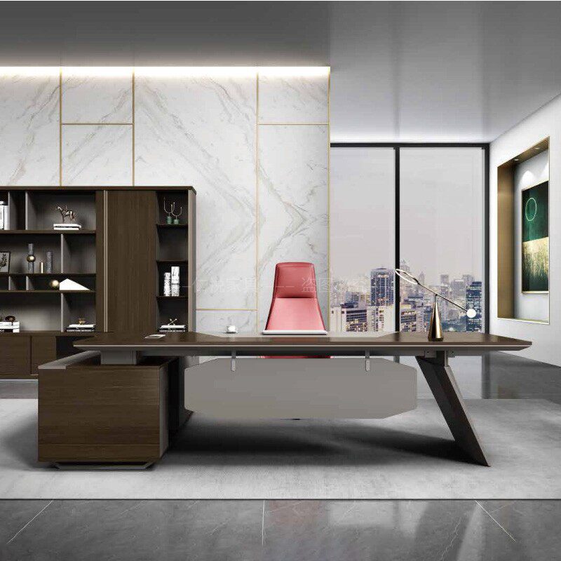 Boss desk simple modern president desk office furniture Guangdong light luxury manager executive desk executive desk 2 8 meters