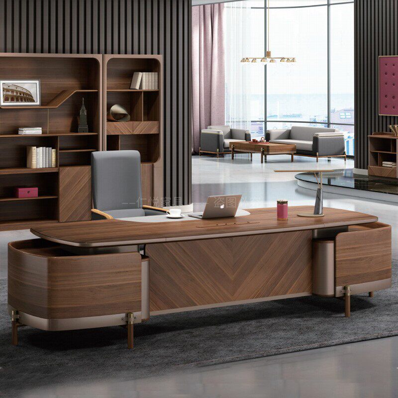 New Chinese Solid Wood Boss Table Single Desk Atmosphere President Table Brief Modern Big Bantai Office Furniture