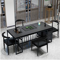 Brief New Chinese Iron Art Burning Stone Automatic Watering Kongfu Tea Table Tea Table And Chairs Combined Modern Office Bubble Tea Table