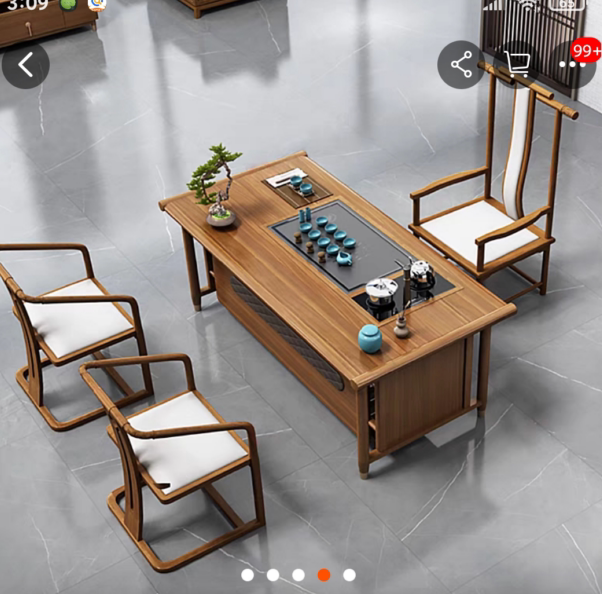 Tea table and chair combination solid wood coffee table tea set set one office kung fu tea table new Chinese tea table