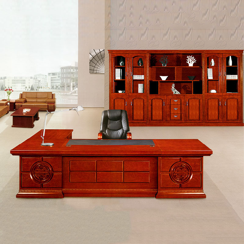 New Chinese style boss desk executive desk desk walnut solid wood boss desk office furniture paint customization