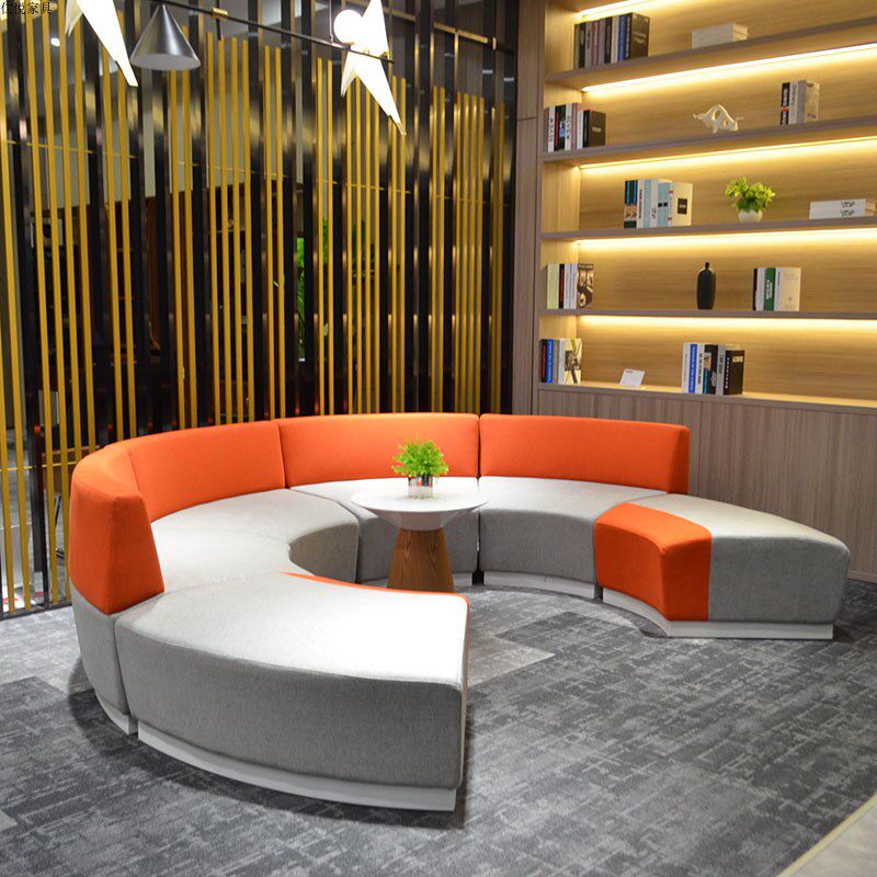 Custom Creativity S Circular Arc-Shaped Sofa Tea Table Combined Kindergarten Training Institution Reception Lounge Leisure
