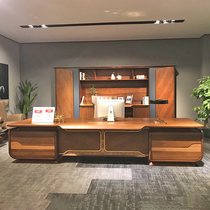 Solid Wood Boss Table Presidents Table New Chinese Style Desk Chair Combination Bookcase Big Bandae Upscale Office Furniture