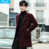 tiểu áo nam trung dài Hàn Quốc phiên bản của thời trang áo len mùa thu đông đẹp trai áo gió 2019 xu hướng mới là gì 