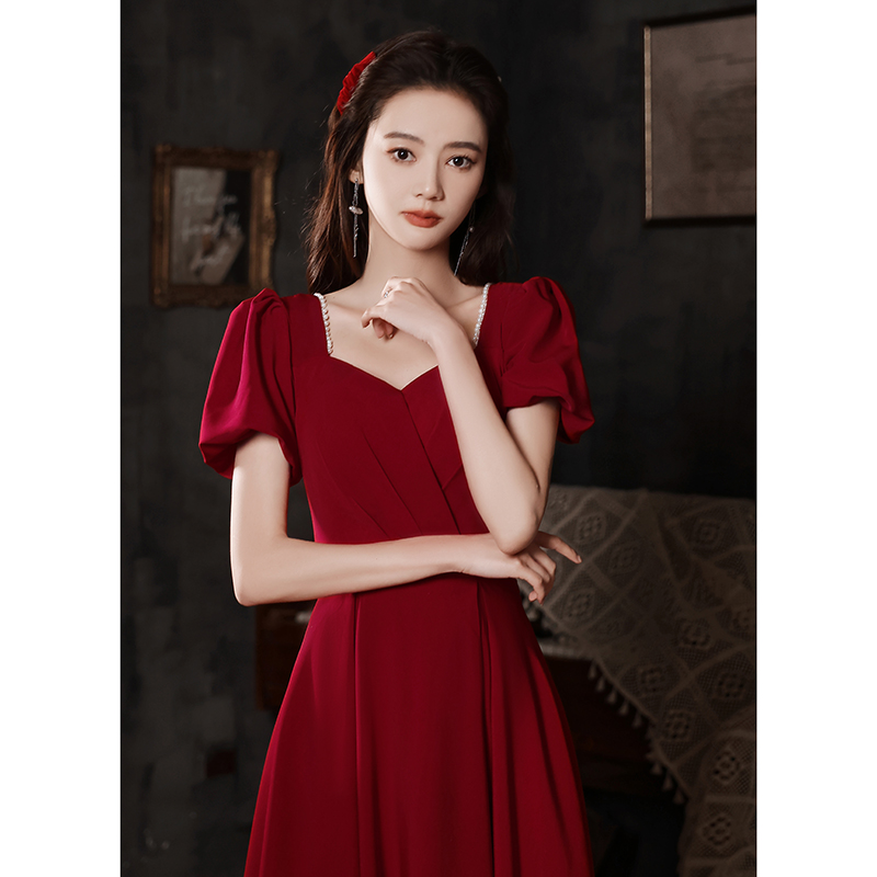 Evening dress, burgundy summer wedding dress, suitable for teen Evening dress, burgundy summer wedding dress, suitable for teen