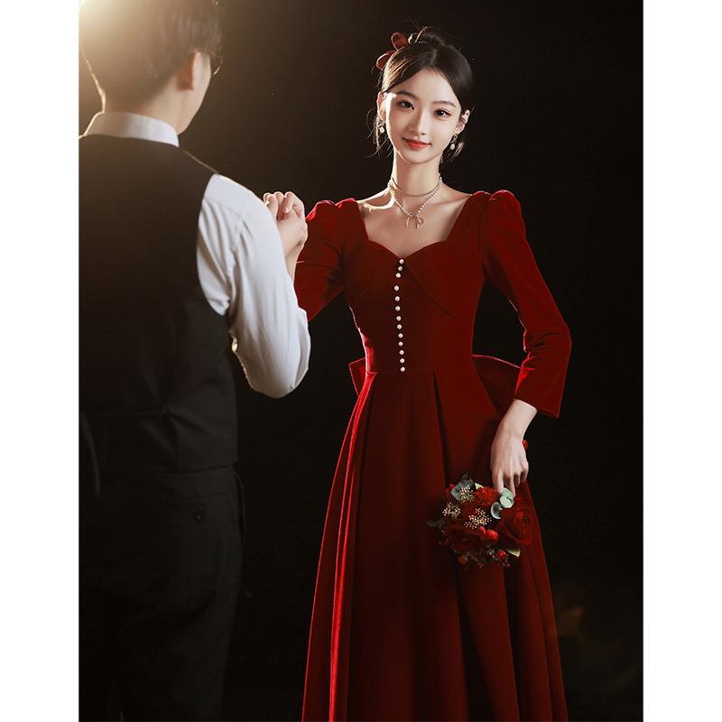 Evening dress, advanced red summer skirt, french style, high-quality style Evening dress, advanced red summer skirt, french style, high-quality style
