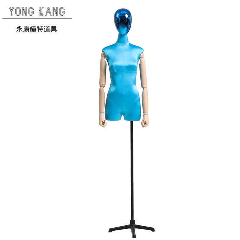 Half body electroplated head female model also display rack Color clothing women's model rack Window display model props doll