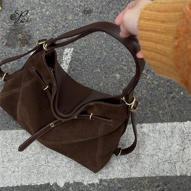 Suede Bag for Women, Large Capacity, 2026 New Autumn and Winter Casual Shoulder Bag, Crossbody Bag, Commuter Tote Bag, Backpack