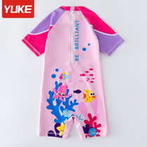 Swimsuit Girls summer big girl little girl 2021 new one-piece cartoon flat angle sunscreen quick-drying swimming suit