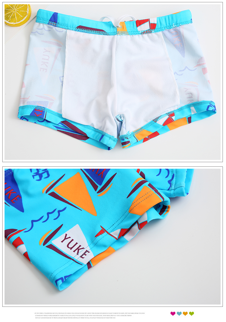 Quần bơi trẻ em Yuke quần bé trai trẻ em quần boxer trẻ em đi biển có mũ trùm đầu suối nước nóng - Bộ đồ bơi của Kid bộ đồ bơi cho bé trai